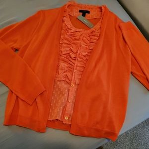 Jcrew ruffle top cardigan-Brand New